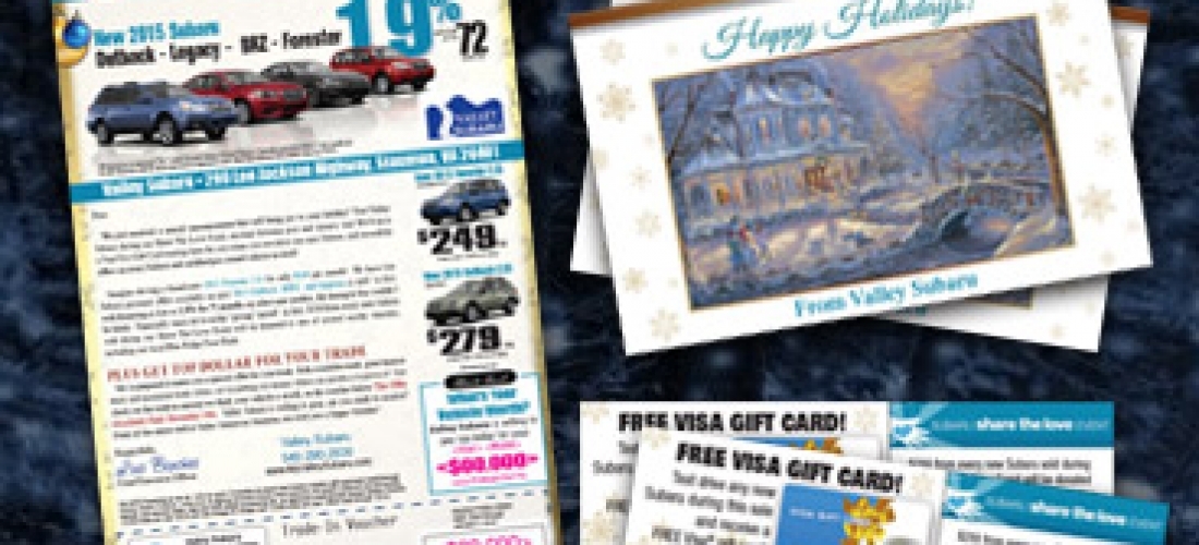 Holiday Card Mailer with Gift Card Affixed