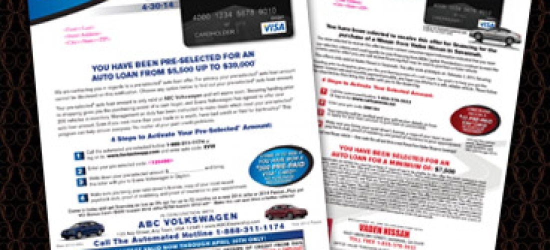 Beacon Score Mailer with Acceptance 1 Auto Black Visa Pre-Paid Card